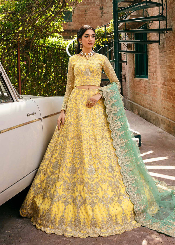Latest Gown Dress Pakistani in Turquoise Shade Online 2022 – Nameera by  Farooq